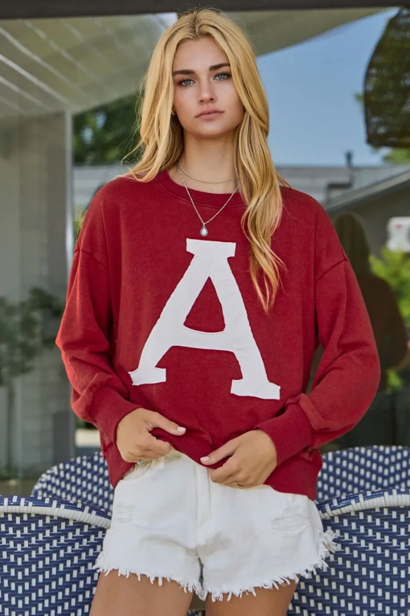 Rep Arkansas All Day Acid-washed Red Sweatshirt