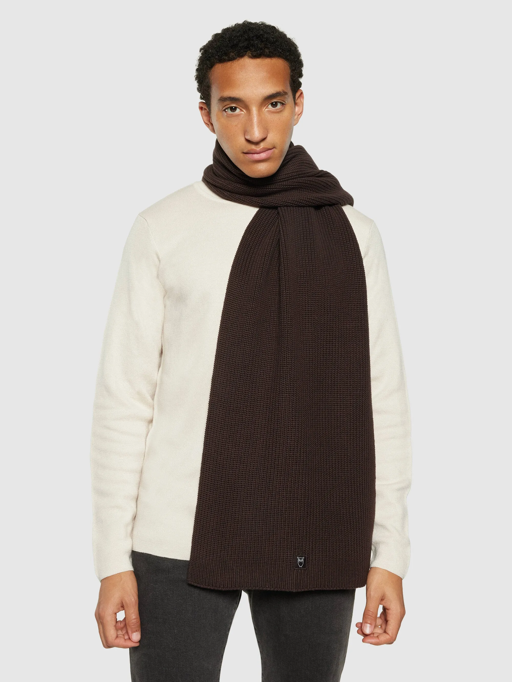 Rib knit scarf - Chocolate Plum