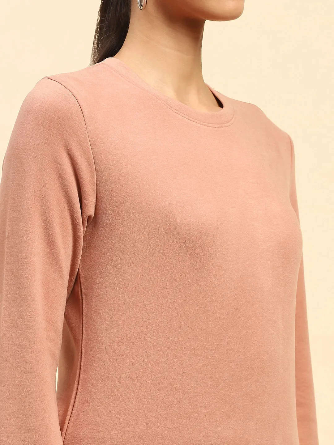 Rose Solid Eco Silk Blend Ultra Soft Sweatshirt