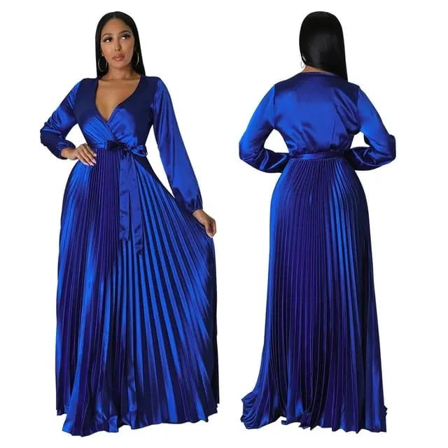 Satin pleated dress