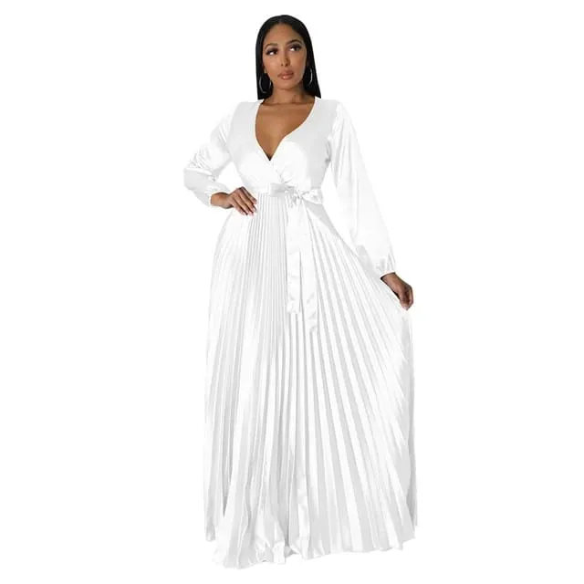 Satin pleated dress