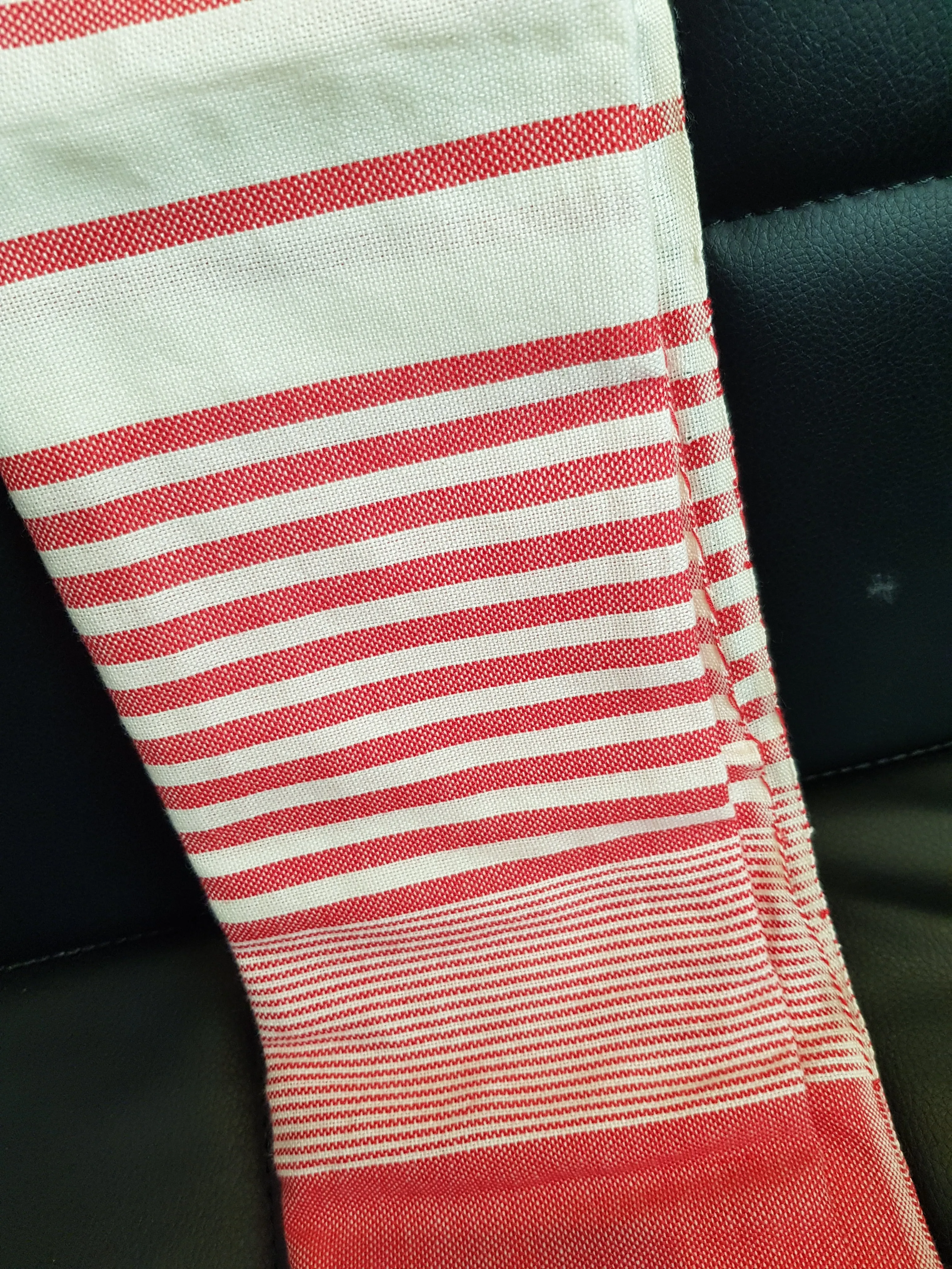 Scarf - Pink/Red Narrow Stripe - Handmade