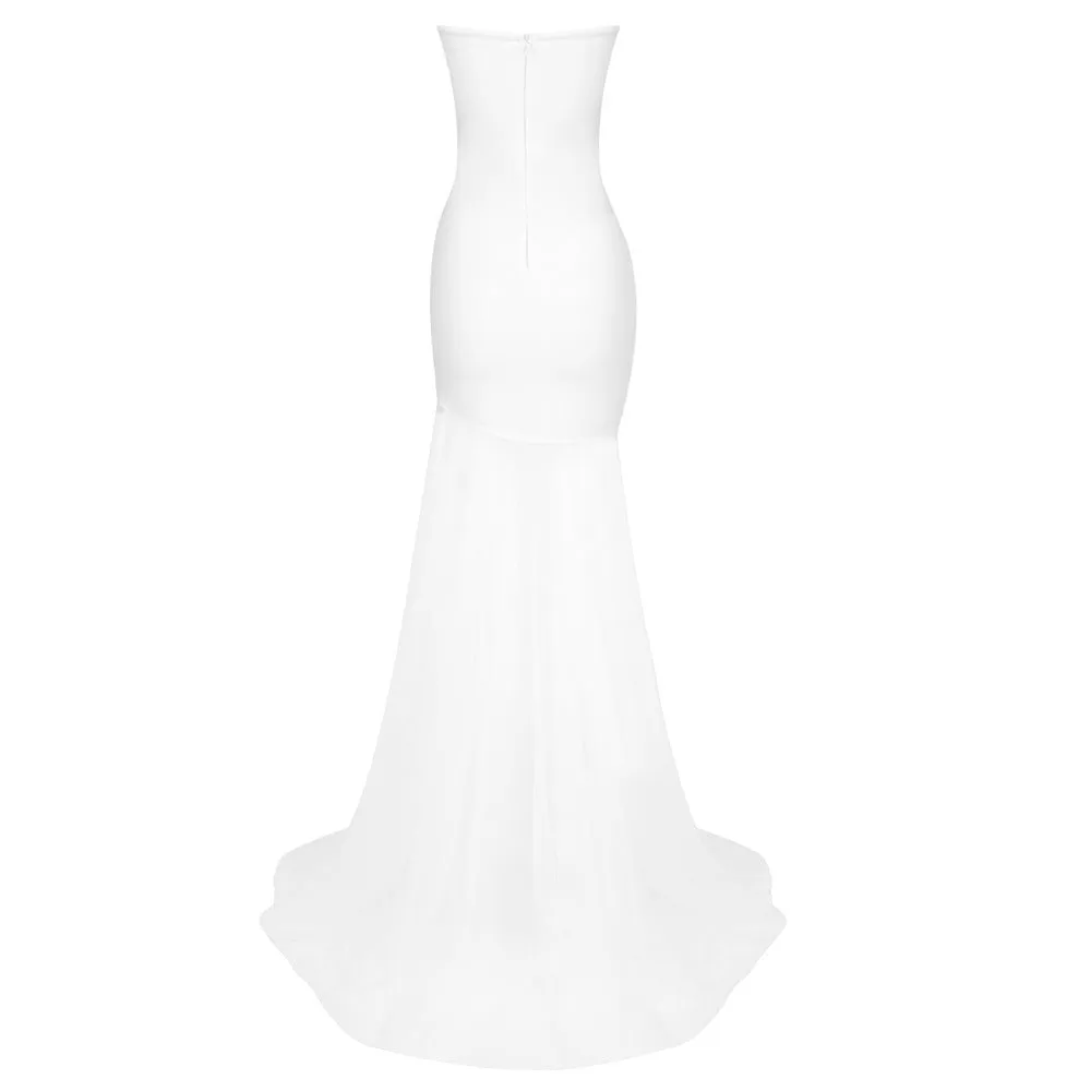 Sexy Halter Mesh Rose Rhinestone Printing Formal Dress