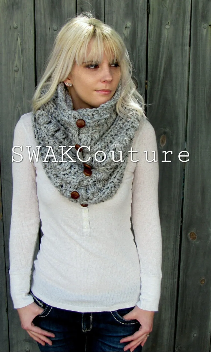 Sitka Button Cowl Scarf - Handmade