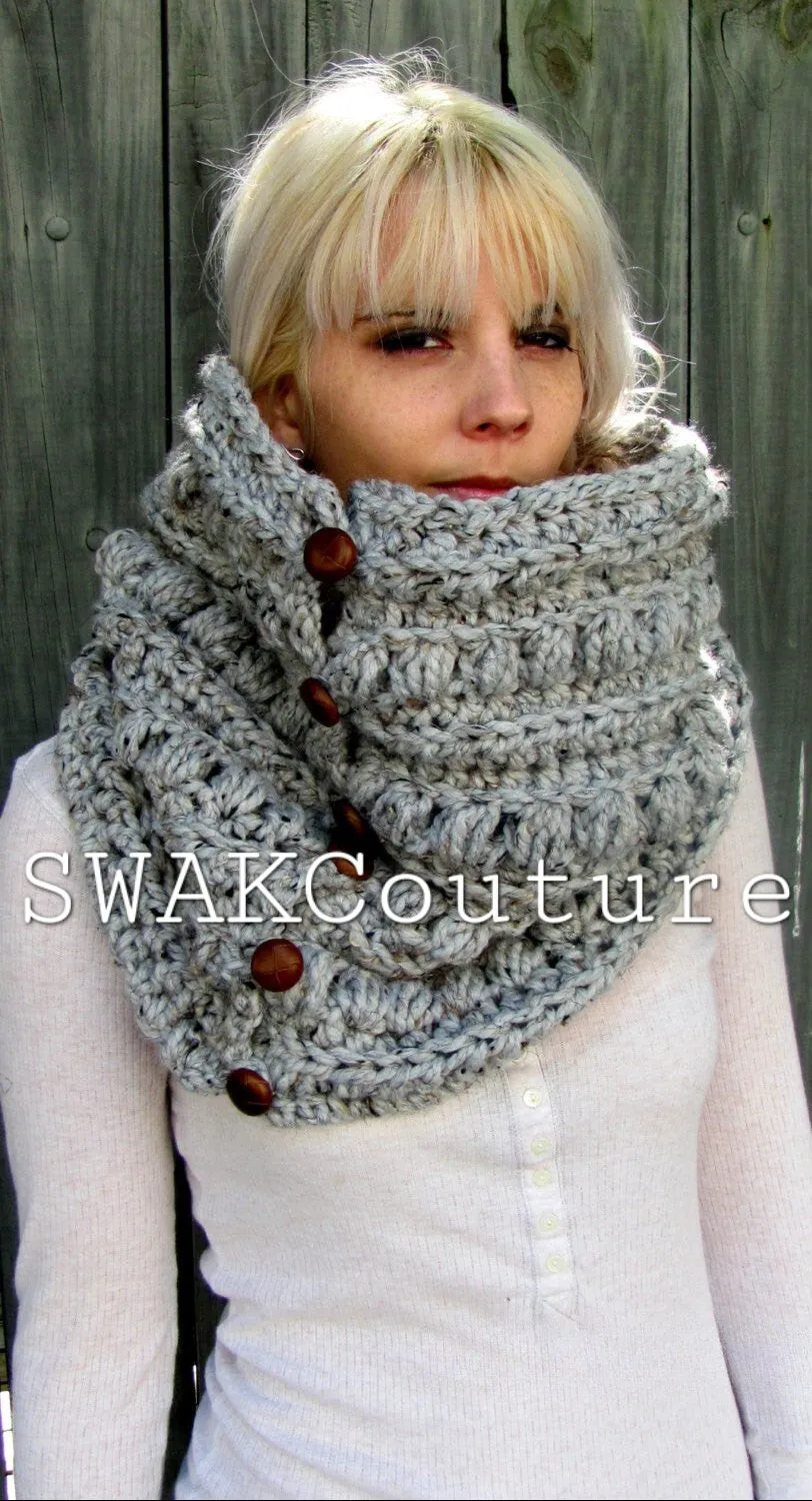 Sitka Button Cowl Scarf - Handmade
