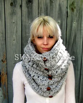 Sitka Button Cowl Scarf - Handmade