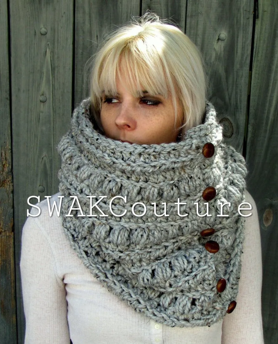 Sitka Button Cowl Scarf - Handmade