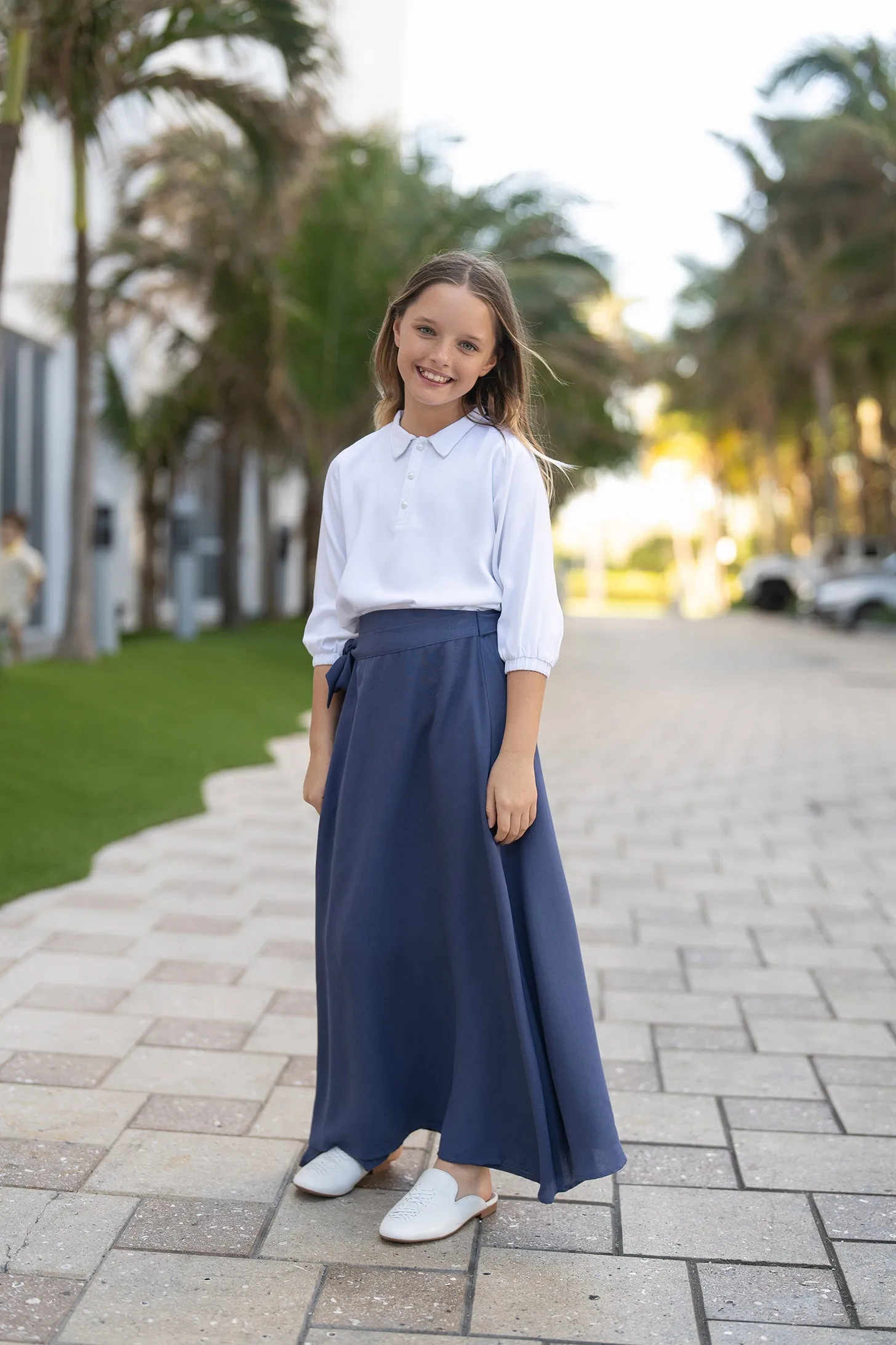 skirt maxi wrap tie - blue-19