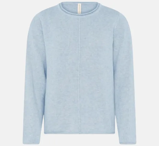 Skovhuus - Cotton Roll Neck and Hem in Pale Blue