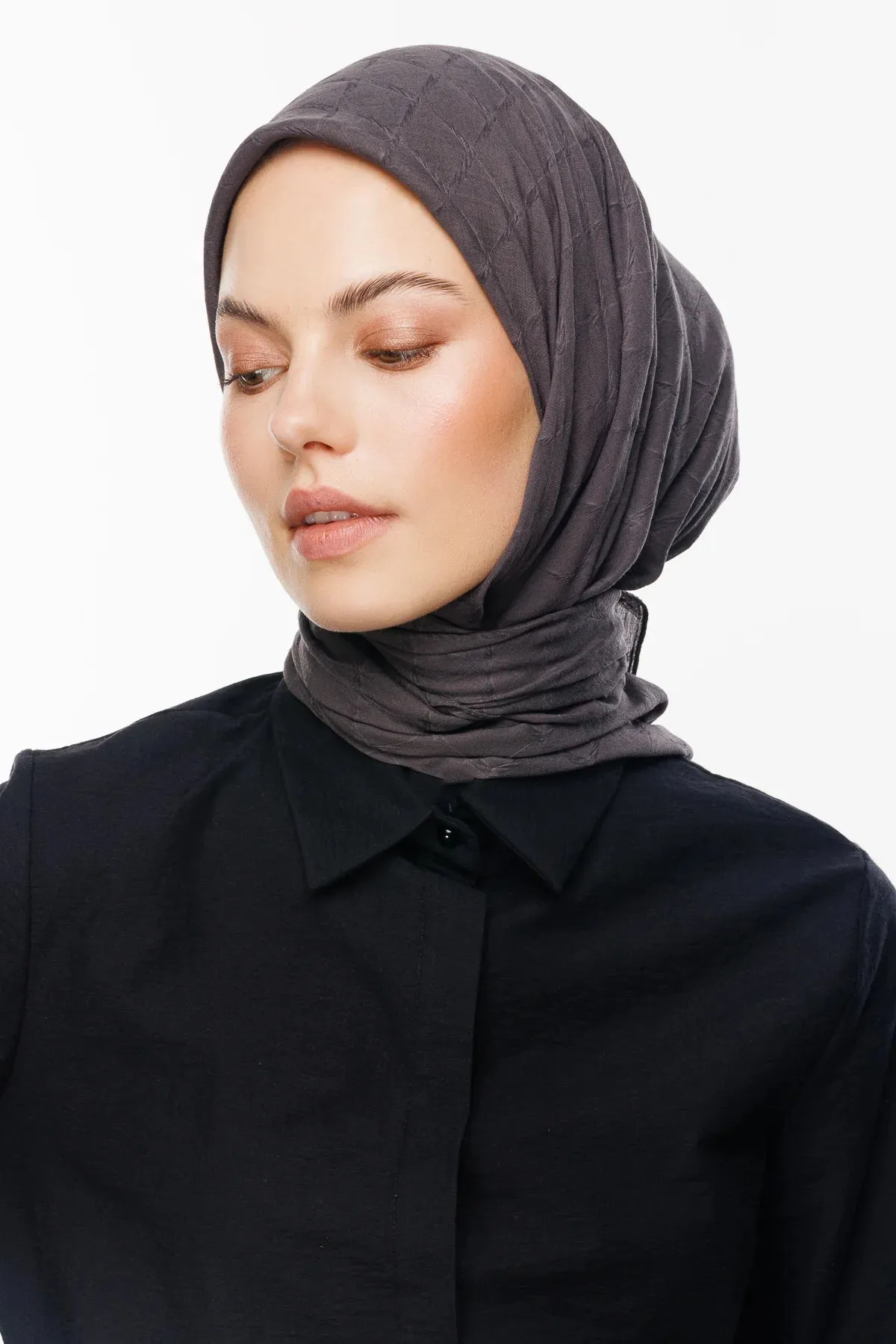 Smoked Bamboo Jacquard Square Scarf