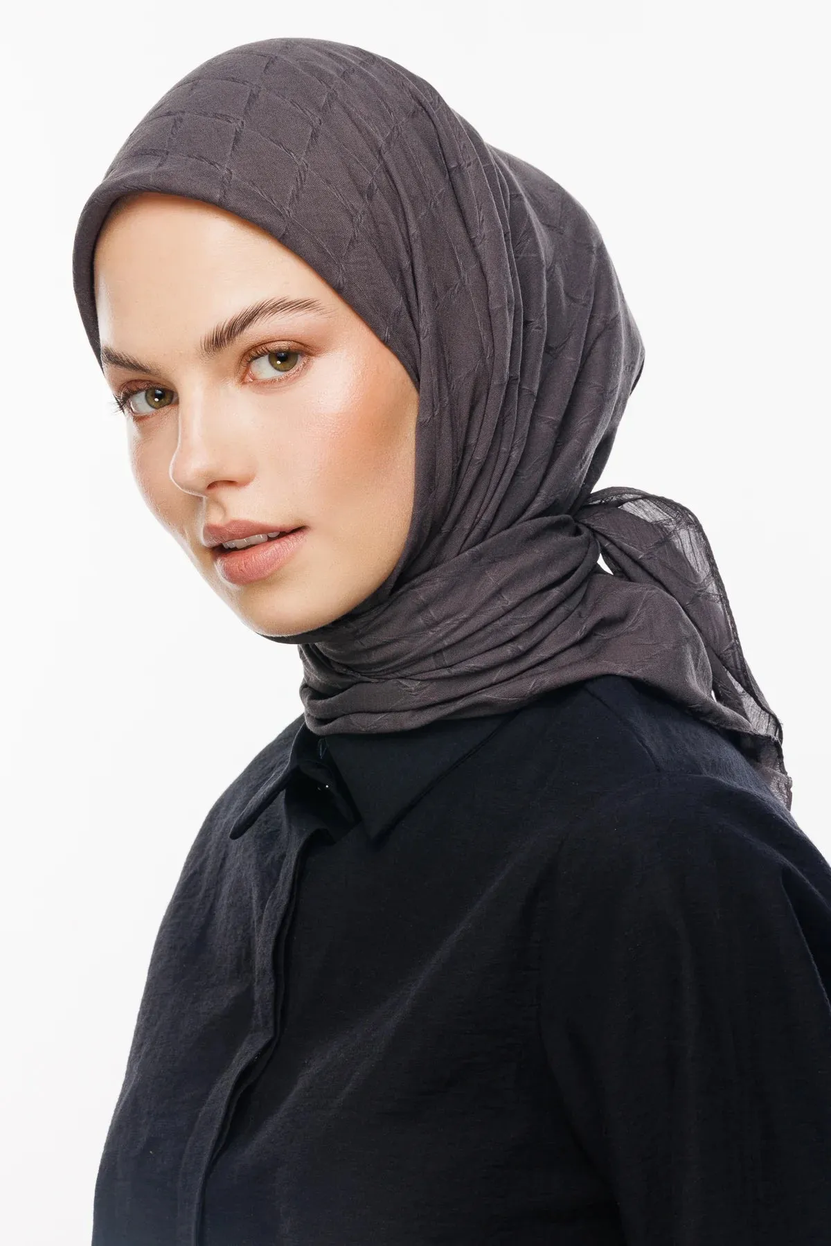 Smoked Bamboo Jacquard Square Scarf