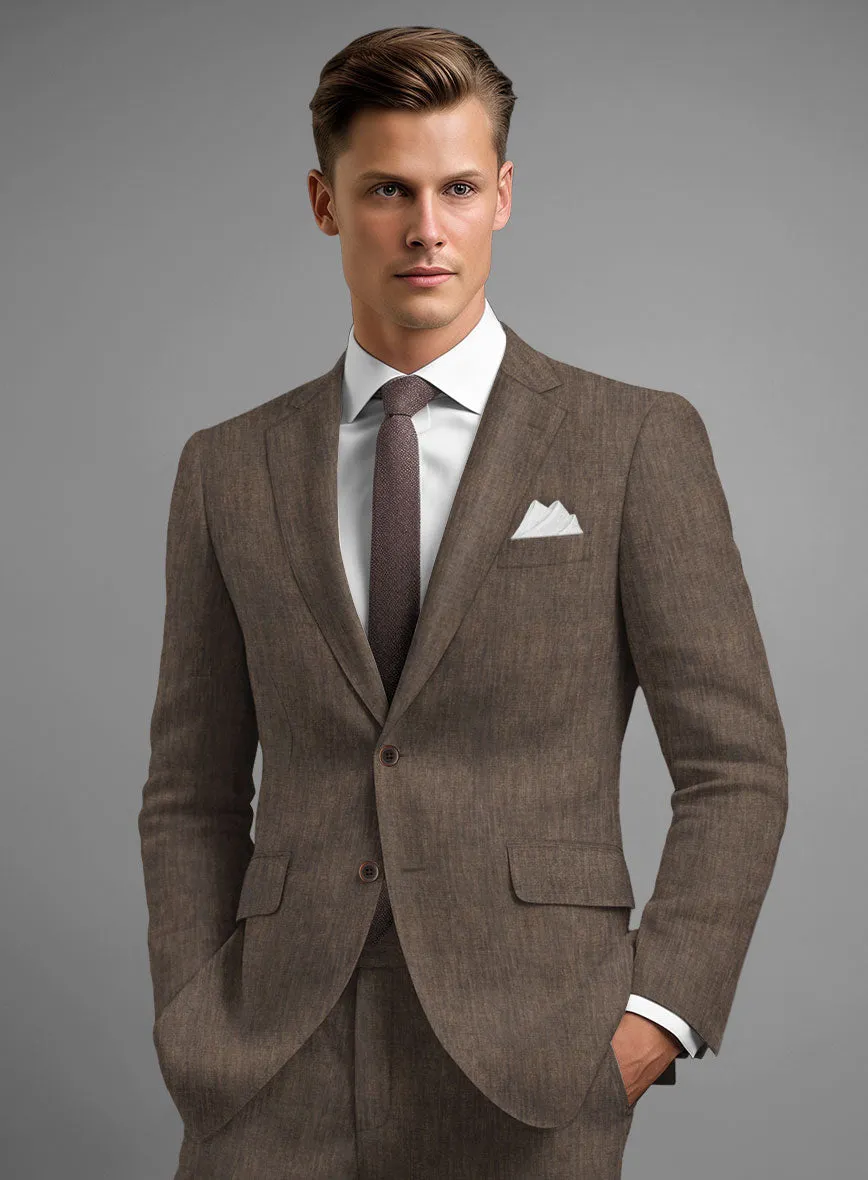 Stylbiella Spring Brown Linen Suit