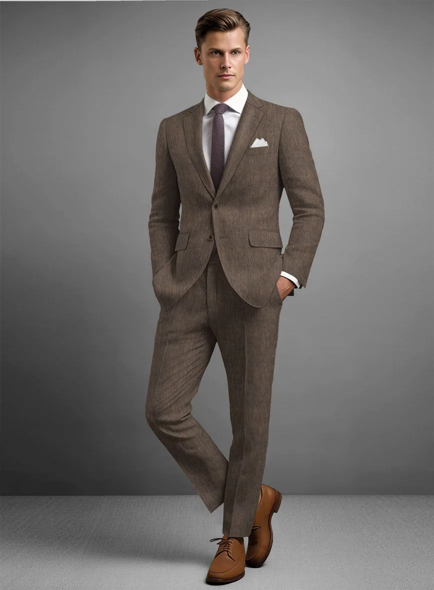 Stylbiella Spring Brown Linen Suit