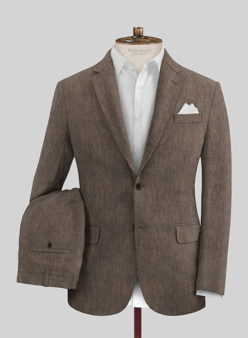 Stylbiella Spring Brown Linen Suit