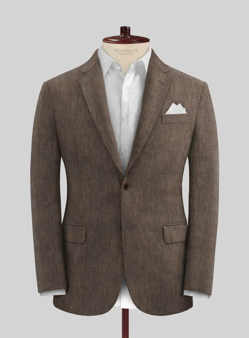 Stylbiella Spring Brown Linen Suit