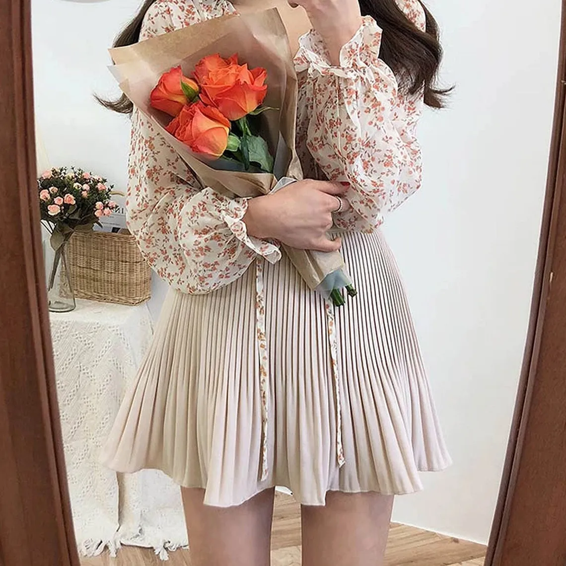Summer Pleated Sweet Chic Fashion Skirt