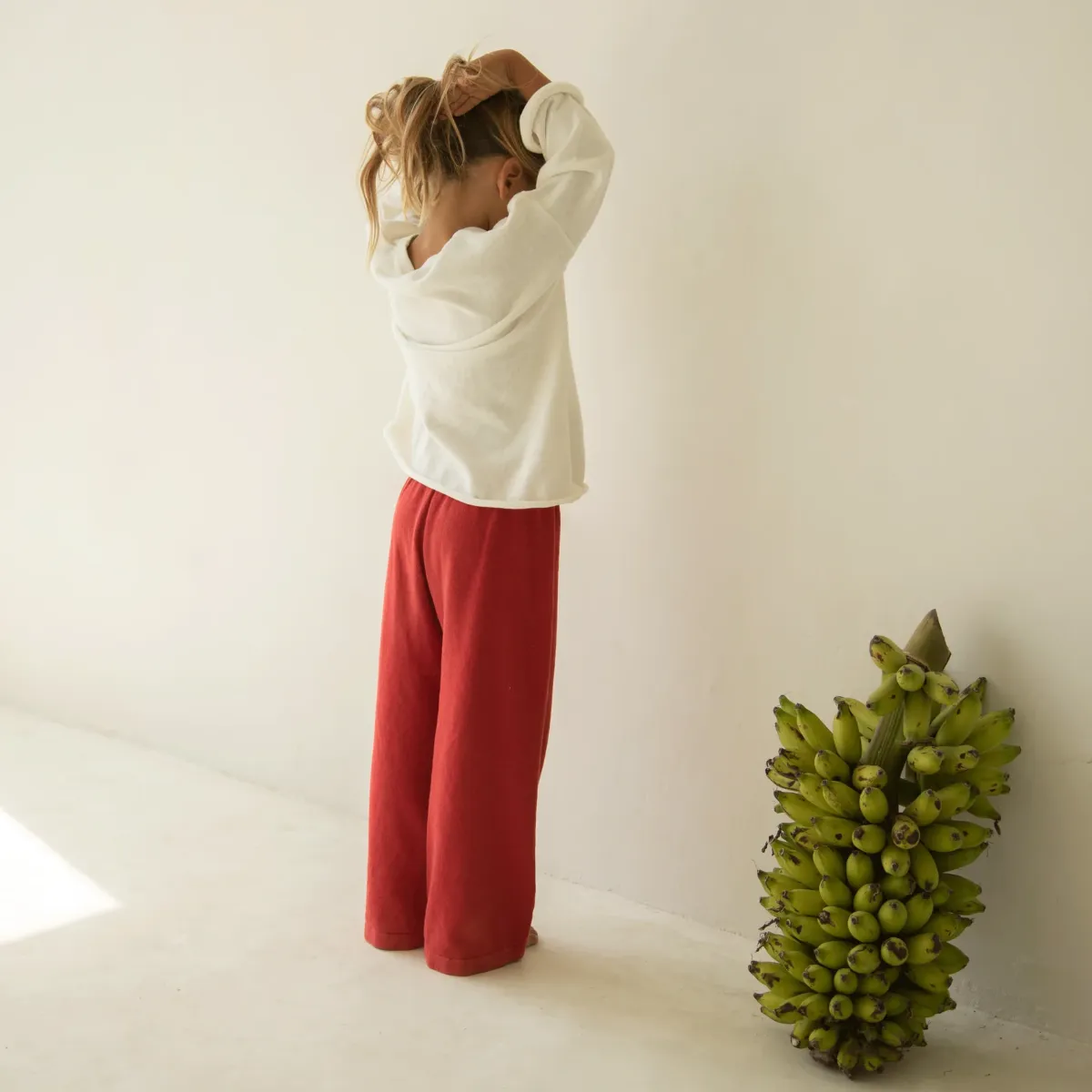 Thin Knit Pants - Chilli