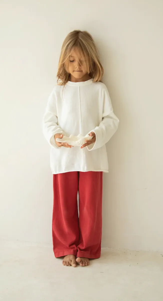 Thin Knit Pants - Chilli