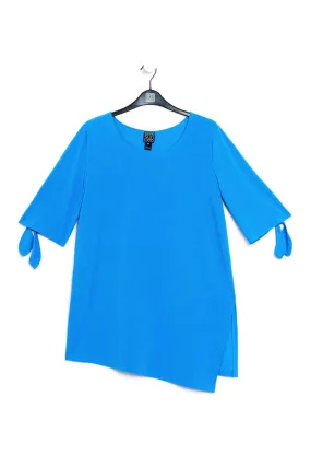 Tie Cuff Asymmetrical Vent Tunic - Brilliant Blue CLARA SUNWOO TU81