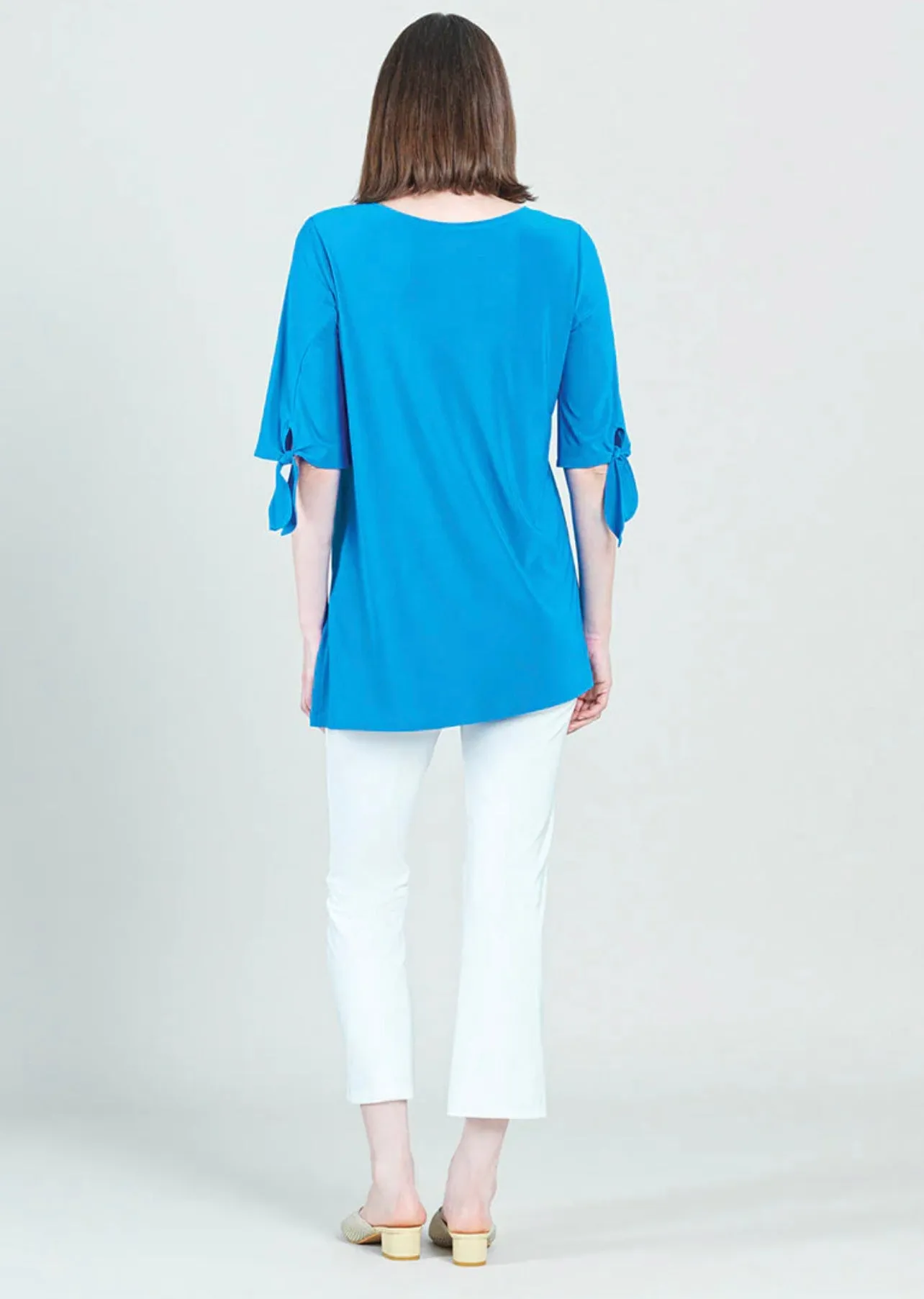 Tie Cuff Asymmetrical Vent Tunic - Brilliant Blue CLARA SUNWOO TU81