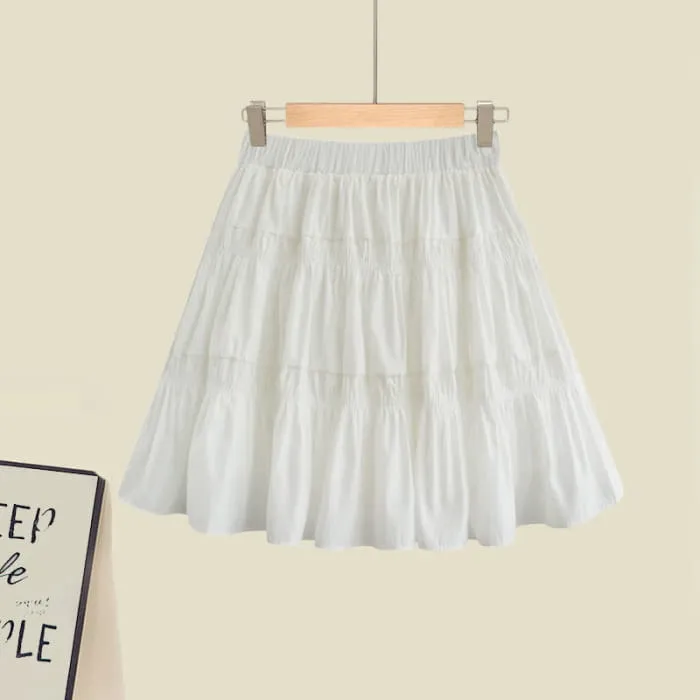 Tulip Cherry Blossom Print T-Shirt Pleated Skirt Set