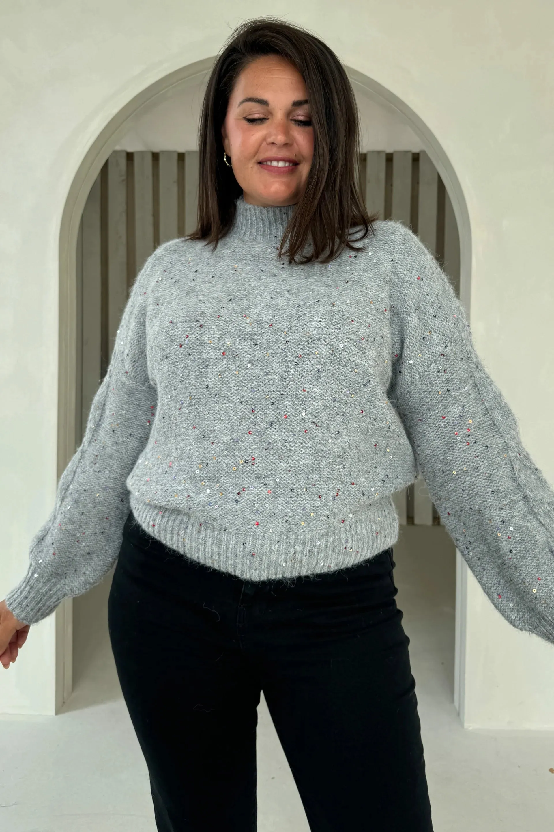Twinkle Speckled Sequin Jumper