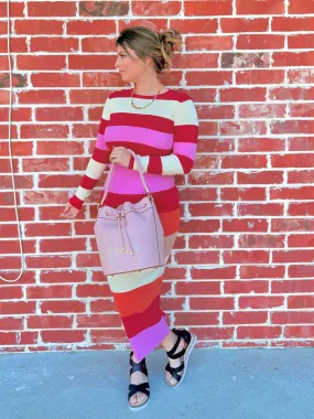 Vibrant Vibes Candy Shop Stripe Knit Skirt
