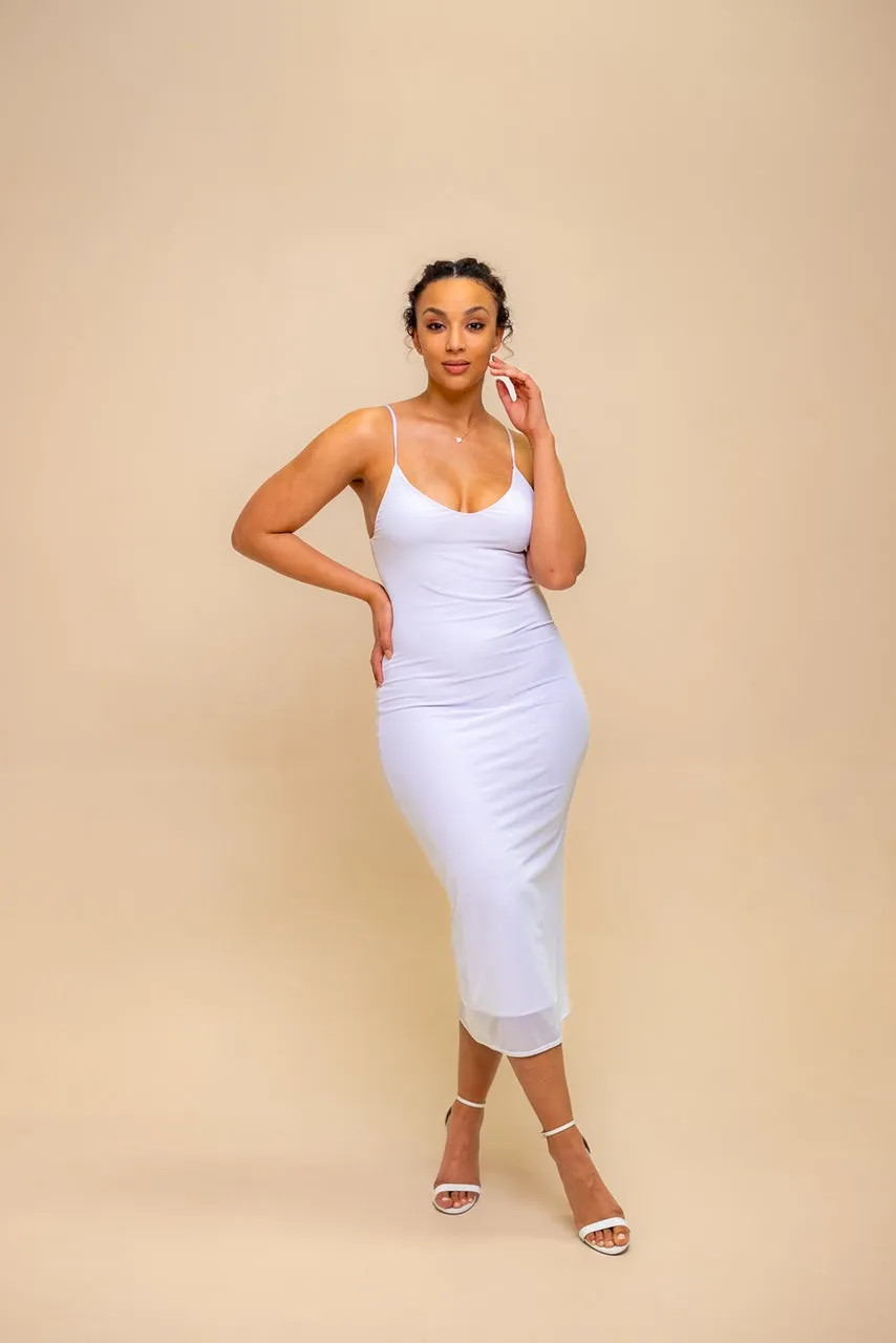 White Midi Slip Dress