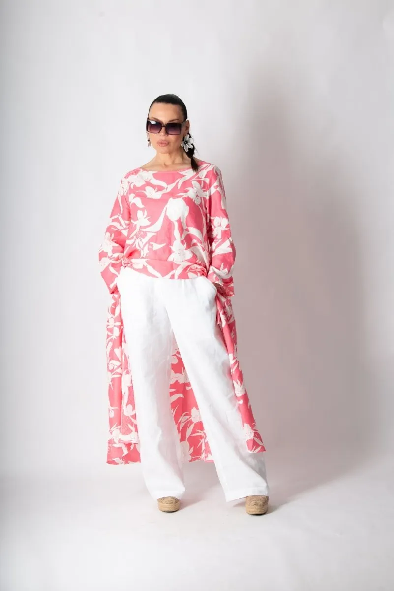 Wide Linen White Pants JESIKA