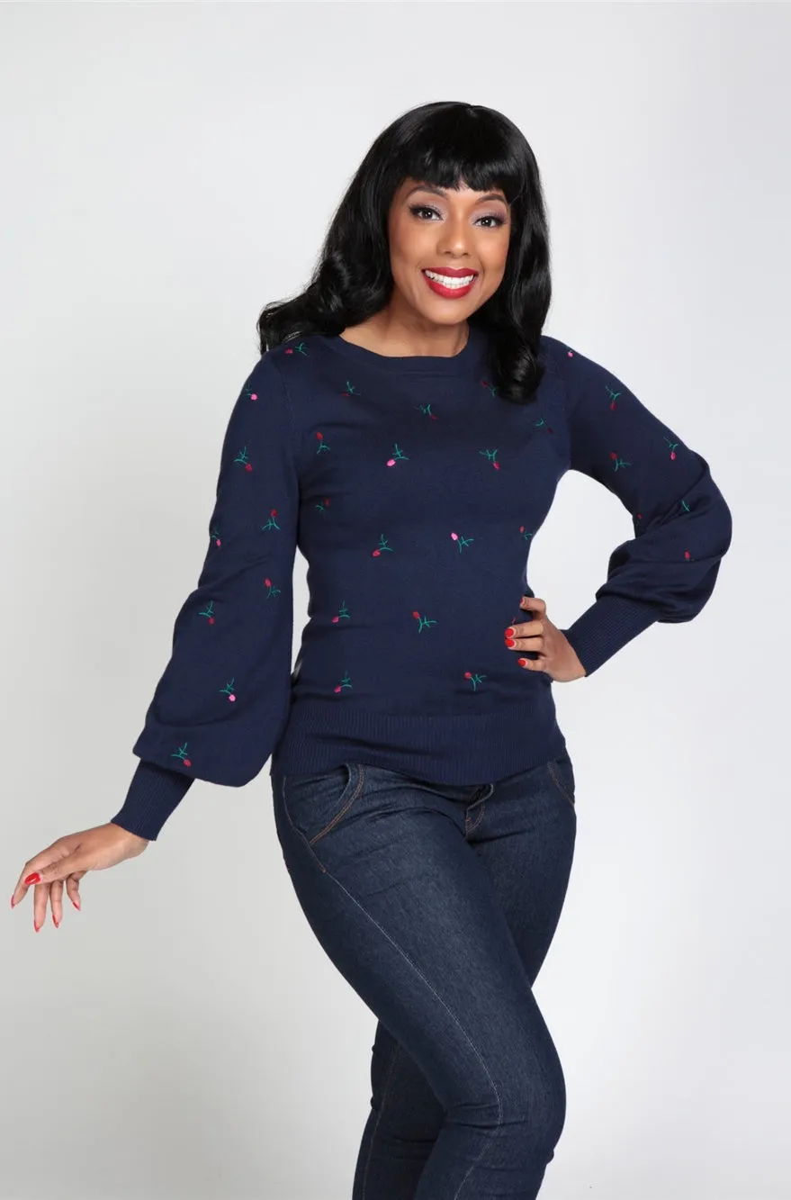 Winter Berry Bloom Stevie Sweater by Collectif