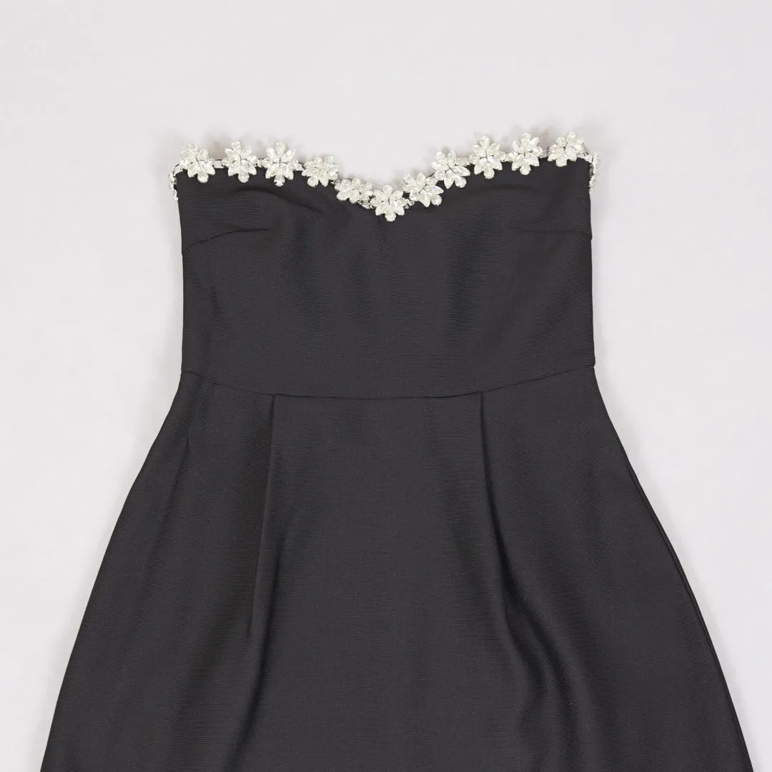 Women Rhinestone Beaded Sleeveless Dress
