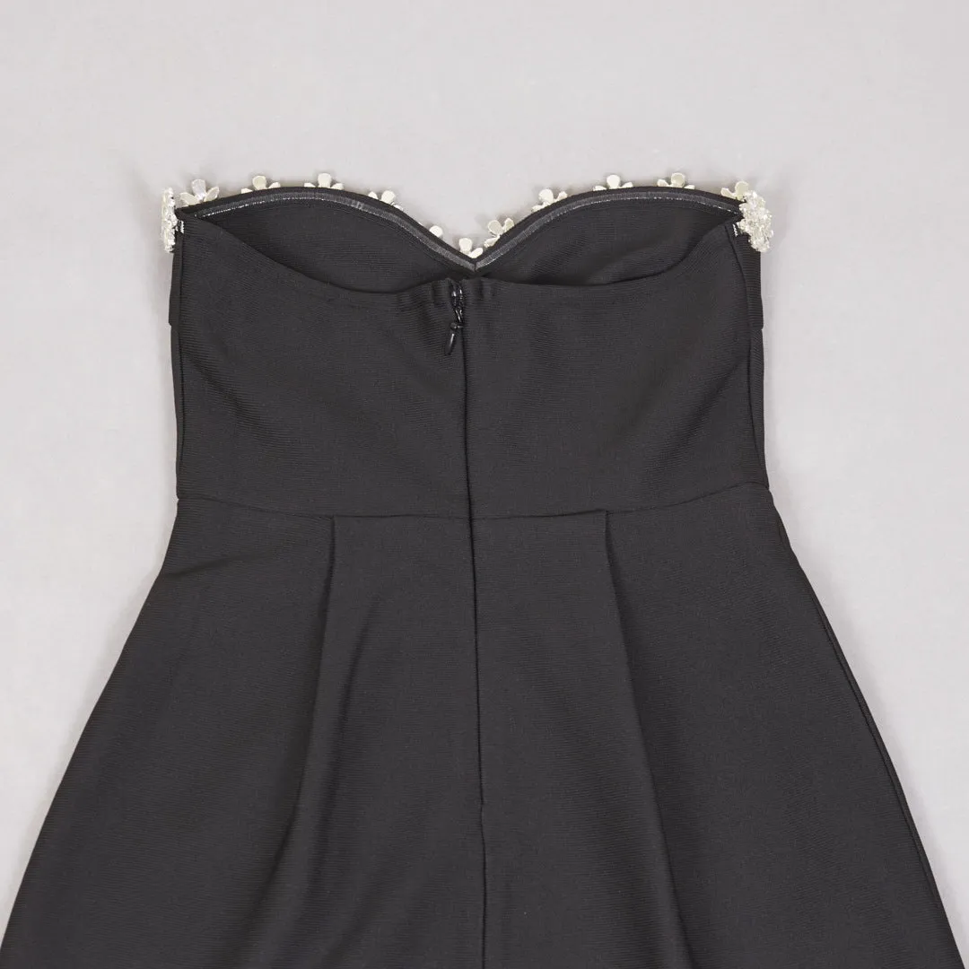 Women Rhinestone Beaded Sleeveless Dress