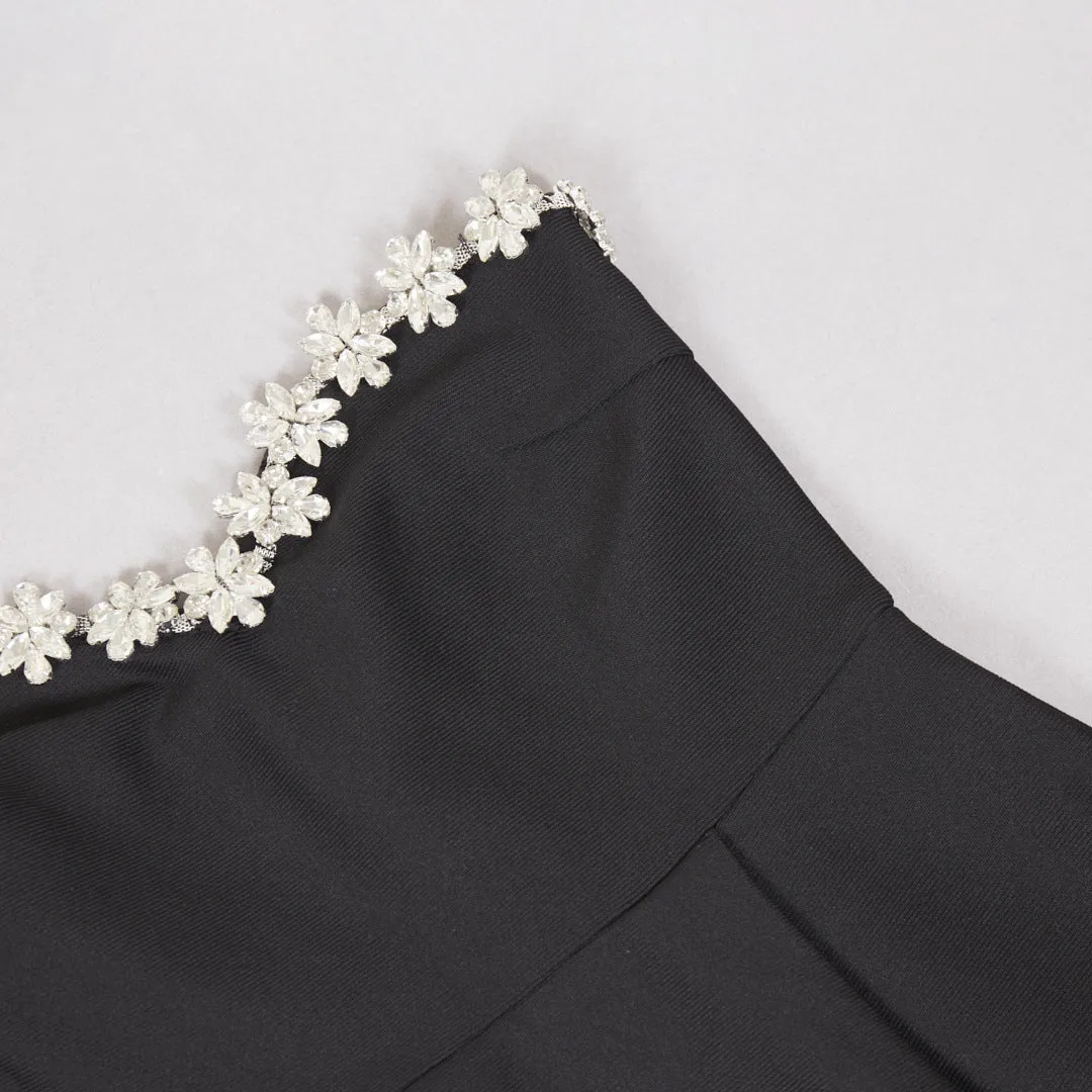 Women Rhinestone Beaded Sleeveless Dress