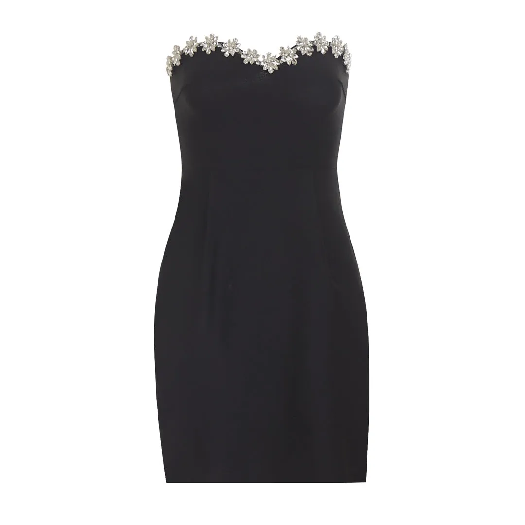 Women Rhinestone Beaded Sleeveless Dress