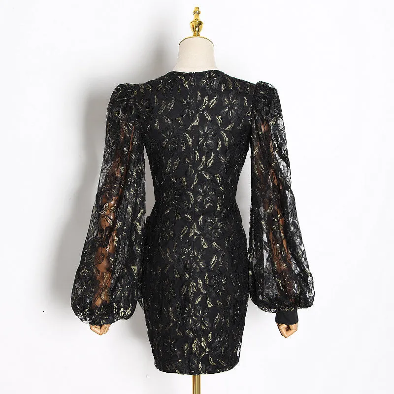 Women's Summer V-Neck High-Waist Dress With Print
